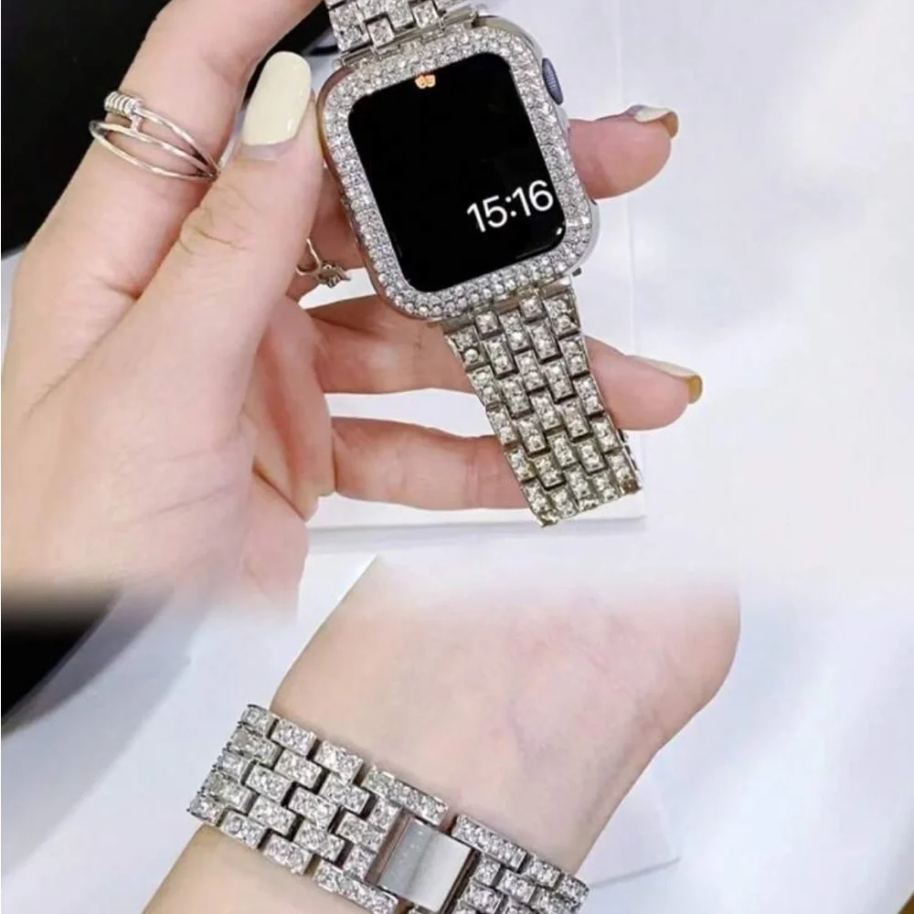Apple Watch Band Crystal / Diamond Silver 42mm Band & Protector